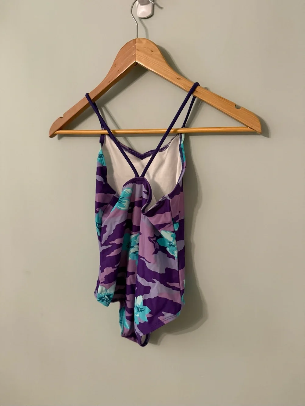Girls Purple Floral One-Piece Swimsuit Size 7